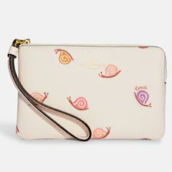 Coach Handbags - NWT Coach Snail Print Chalk White Wristlet